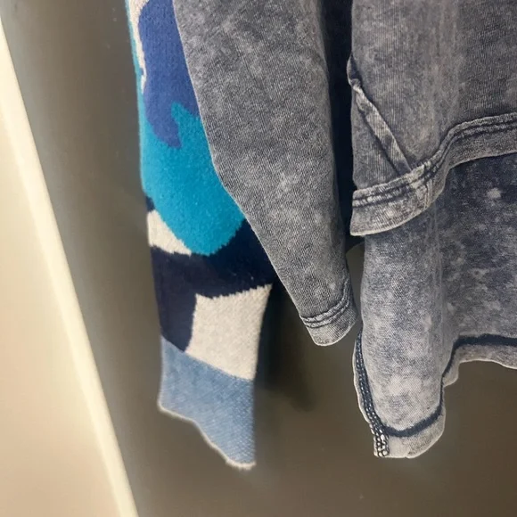 We The Free Gray and Blue Patchwork Top - Picture 7 of 15